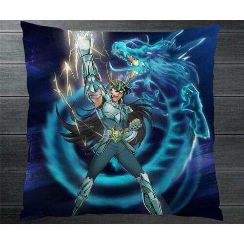 Saint Seiya Bronze Cloth Dragon Shiryu Fanart 2 Sides Pillowcase Pillow Case Cover Cosplay 40*40cm Gift BED/SOFA/CAR Decor Anime