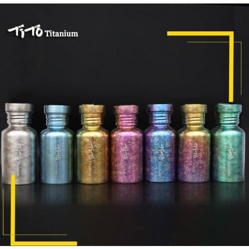 Titanium Alloy Water Bottle Bicycle 420ml/750ml Bike Outdoor Camping Cycling Hiking Lid 750ml Titanium Sports Wide-mouth Bottle