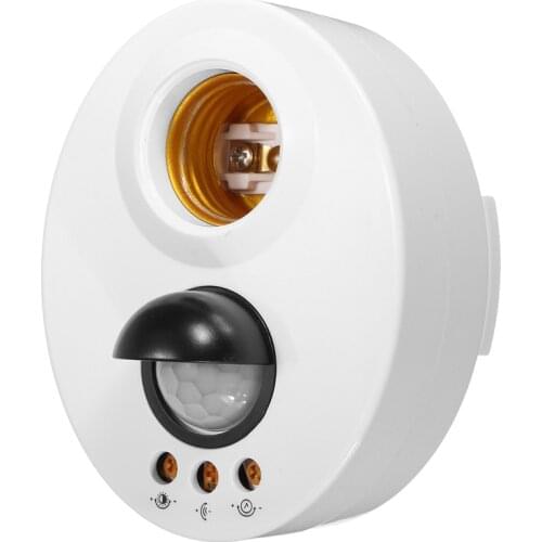 E27 Infrared Light Lamp Holder Switch Motion PIR Sensor Adjustable Delay Base Lamp Holder
