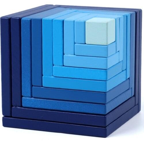 Baby Toys Wooden Cube Spatial Thinking Puzzle Creative Building Blocks Big Size Educational Wooden Toy Children Games Xmas Gift