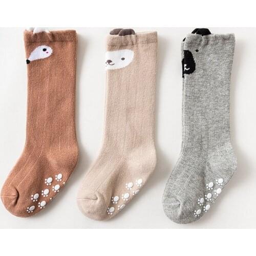 Childrens Socks Baby Socks Newborn Long Tube Over The Knee Socks Boy Girl Infant Toddlers Non-Slip Socks Cartoon Animal Socks