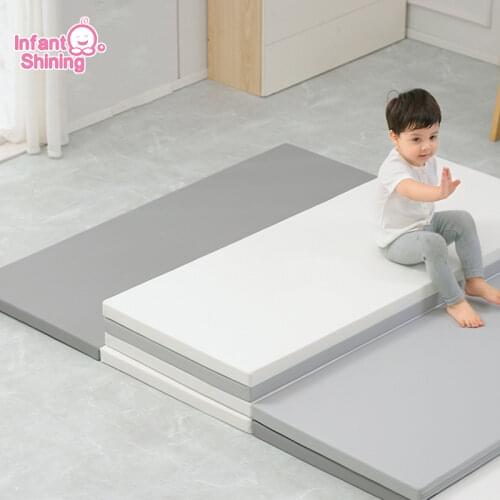 Infant Shining Baby Play Mat PU Thicken 5CM Crawl Non-slip Splicing Tasteless Fold Kitchen Multifunction Kids Carprt