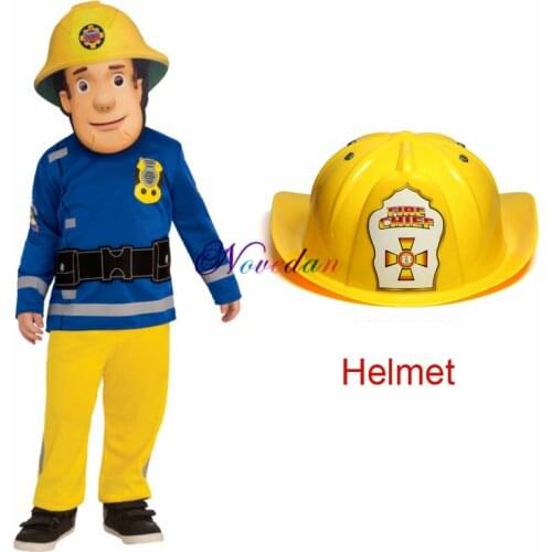 Baby Boy Kids Fireman Sam Costume Helmet Child Role Play Suit Carnival Birthday Party Halloween Cosplay Costume Clothes