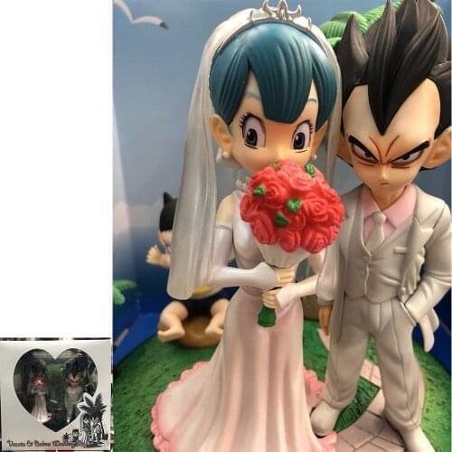 Dragon Ball Z GK Torankusu Wedding Dress Vegeta Bulma Marry Super Saiya PVC Statue Action Anime Figure Model Collection Kid Toys