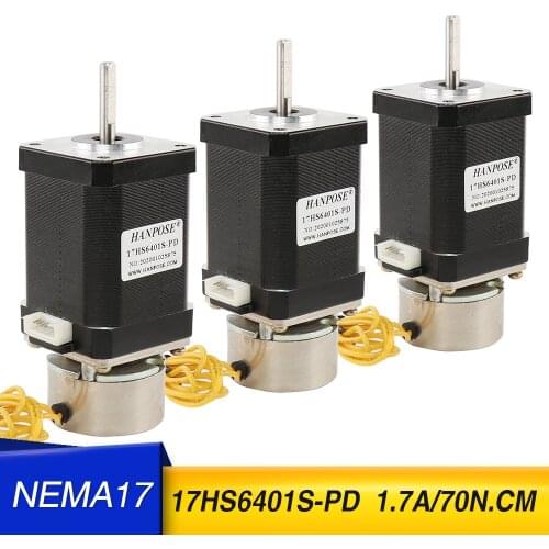 3PCS 17hs6401 with brake1.7A large torque 42x60mm with band brake motor 42 stepper motor for 3D printer
