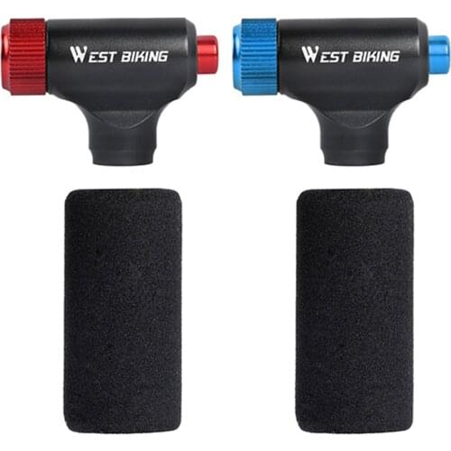 WEST BIKING CO2 Pump For Bicycle Schrader Presta Adapter Bike Pump Inflator Aluminum Tire Tube Mini Hand Pump NO CO2 Cartridge