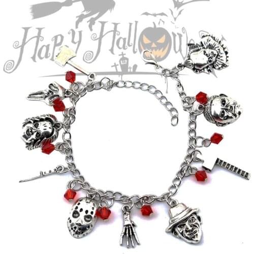 Halloween Creepy Horror Movie Charm Bracelet Gift Holiday Haunted House Wearing Bracelet Festive Haunted House Wearing Bracelet