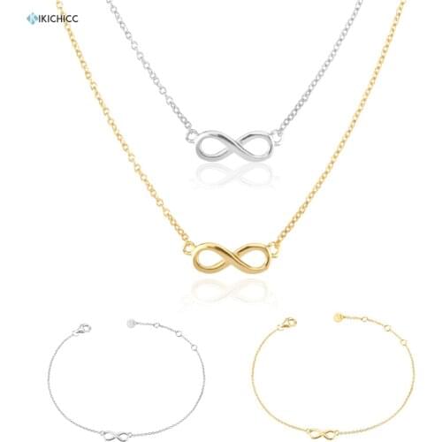 KIKICHICC 925 Sterling Silver Gold Friendship Charm Pendant Chain Bracelet Necklace Jewelry 2021 Women Wedding Jewelry Gift