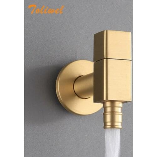 Brass Gold Laundry Bathroom Wetroom Faucet Wall Mount Cold Water Faucet Sink Tap Spigot Bibcocks Outdoor Garden Hose Water tap
