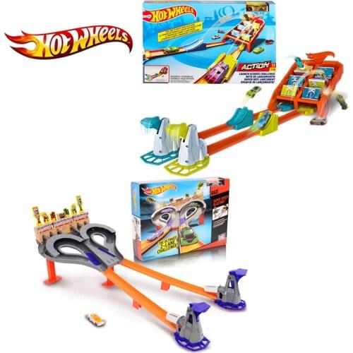 Leaping Score Competitive Hot Wheels Track Set Diecast Models Car Accessories Boys Indoor Playing Juguetes for Children Gifts