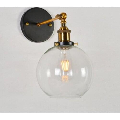 Loft Vintage Industrial Edison Wall Lamps Clear Glass Warehouse Wall Light Fixtures E27 110V/220V Bedside Lightings MJ1022