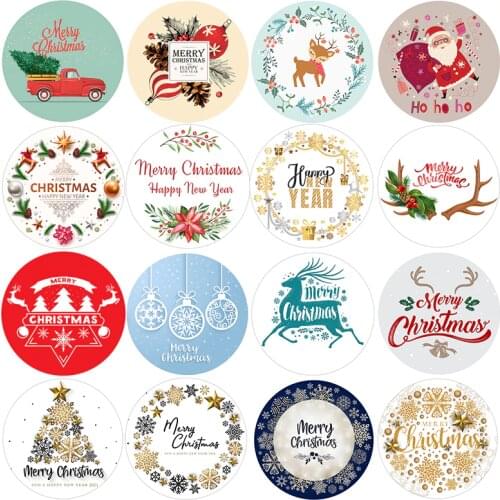 Merry Christmas Decor Stickers Santa Deer Packaging Multiple Seals Sticker Labels for Envelope New Year Party Xmas Decor Gifts