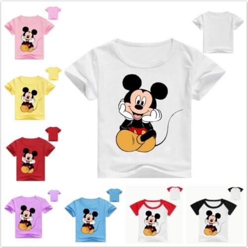 2020 New Summer Children Cartoon Mickey Print T Shirt Baby Boy Clothes Girl Short Sleeve T-Shirt Kid Top Tee Baby O-Neck Costume