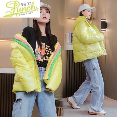 Coat 2021 Female Winter Down Padded Jacket Women Thick Woman Parkae Hooded Glossy Clothing Warm Clothes Femme Veste LXR1167