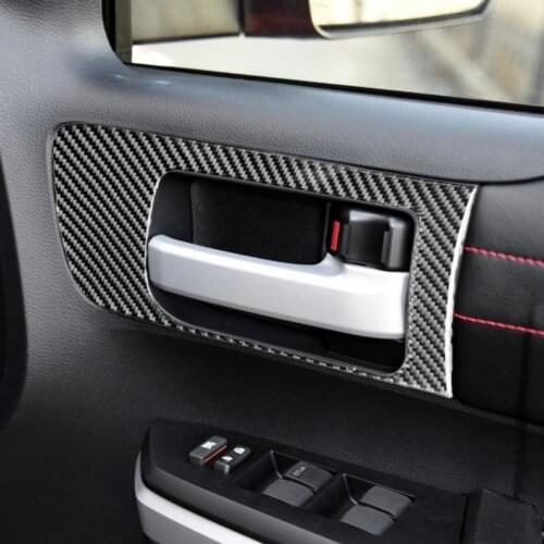 Dust-proof 4Pcs Practical Carbon Fiber Style Inner Handle Frame Trim Carbon Fiber Frame Sticker Compact