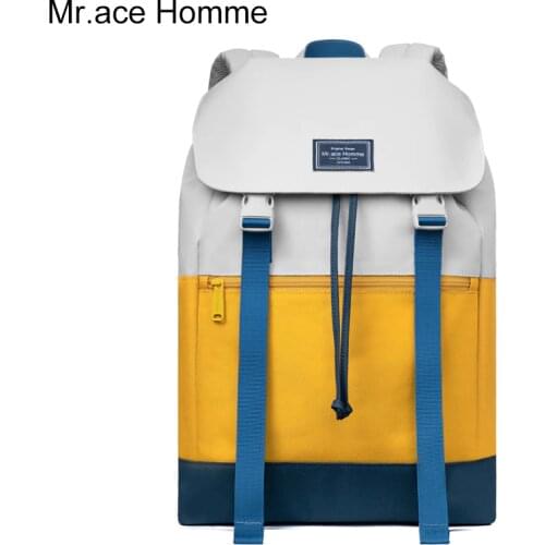 Mr.ace Homme Colorful Laptop Backpack With Lid Women Cover School Backpack Men Waterproof Travel Bag For Boy College Bag Girl