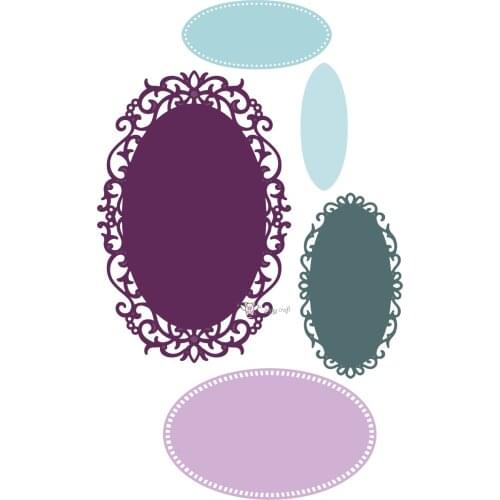 Mmao Crafts Metal Steel Cutting Dies New Lace oval frame Stencil For DIY Scrapbooking Paper/photo Cards Embossing Dies