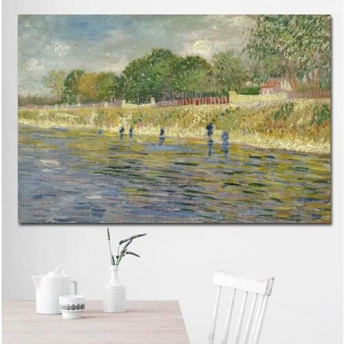 SELFLESSLY VINCENT VAN GOGH The Banks of the Seine print landscape CANVAS painting ART PRINT ON CANVAS OIL PAINTING no frame