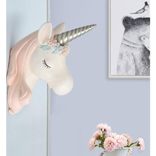 Resin Charms Home Decor Unicorn Head With Silver Horn Decorative Faux Taxidermy Wall Hanging Centerpiece Ready to Hang
