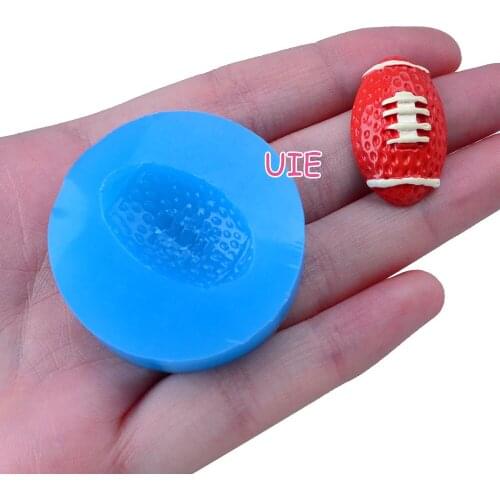 FYL032U 27.2mm x 16.4mm Rugby Silicone Mold Fondant Cake Decoration Candy Resin Clay Earrings Necklace Craft Soap Candle