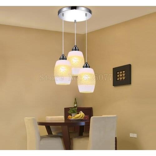 Modern Simple Three heads Glass Ball Pendant Lights Glass Lamps Creative Combination Lighting For Dinning Room JF1332