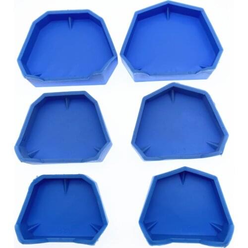 Dental Model Base Set Dental Mold Plaster Base Denture Tray Dental Lab Former Base Kit 6Pcs/set