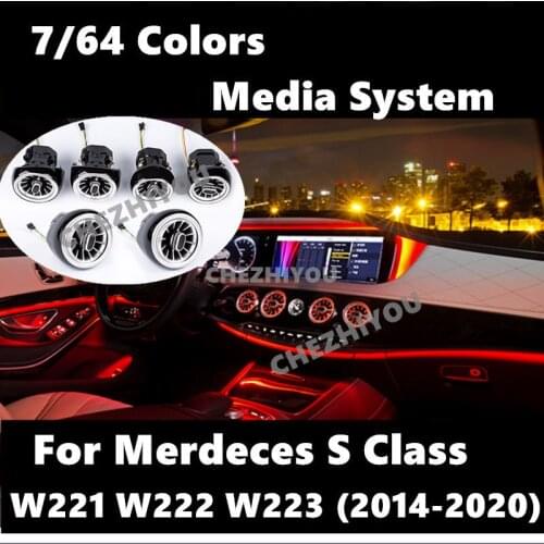 LED Air Outlet For Mercedes Benz S Class 2014-2020 W221 W222 W223 S350 S450L S500L Air Condition AC Vent Outlet Replace