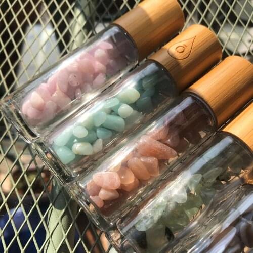 10ml Roll On lip gloss tubes perfume Bottles clear lip oil bottle bamboo cap essential oil spray roller container glasss tube