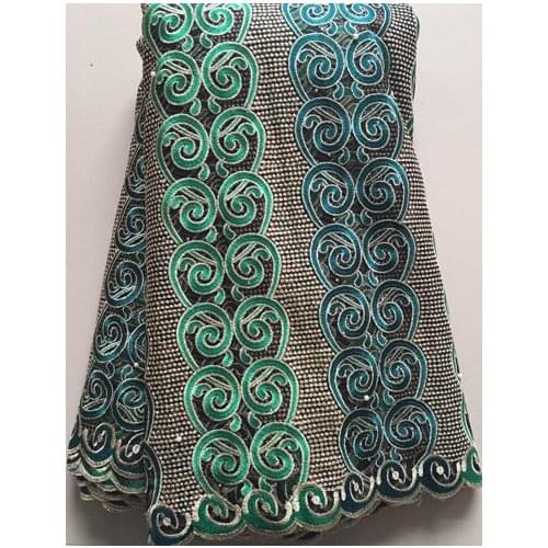 GREEN 2020 Latest French Nigerian Lace Fabrics High Quality Tulle African Lace Fabric Wedding Stones French Tulle Lace YLL3046