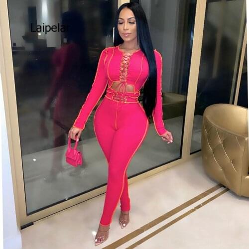 Spring Autumn New Anti Edge Tie Hollow Out Top Long Sleeve T-Shirt and Pants Set Women 2021 Fashion