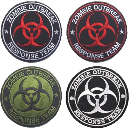 Zombie Outbreak Response Team Patches for clothing Embroidery letter patches Tactical Military Emblemas Biohazard applique bagde