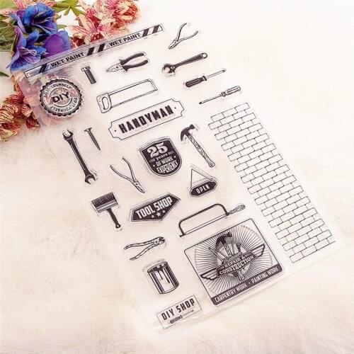 15x21cm Toolkit Clear Stamps Transparent Seal Silicone Seal TPR Christmas Wedding Roller Stamps DIY Scrapbook Album Card