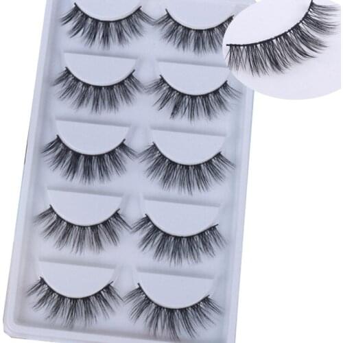 2018 NEW 5 pairs Mink Eyelashes 3D Natural False Eyelashes 3d Mink Lashes Soft Eyelash Extension Makeup Kit Cilios