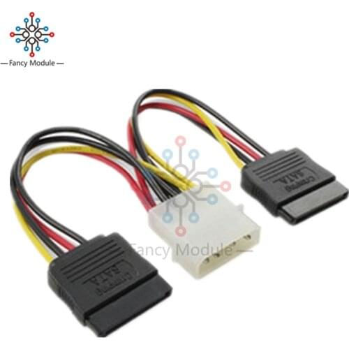 4 Pin IDE Molex to 2 Serial ATA SATA Hard Drive Power Adapter Cable Wire