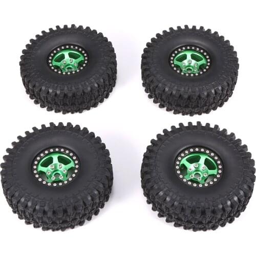 4PCS Crawler RC Tires with Metal Rim For AXIAL SCX10 90046 traxxas TRX4 RC4WD D90 hsp redcat tamiya hpi 1/10 RC Rock Crawler