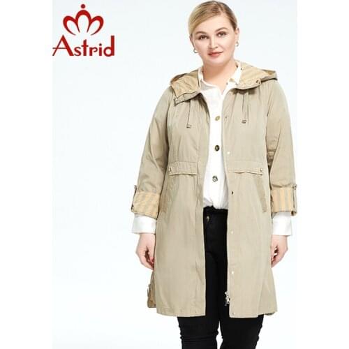 Astrid 2021 Spring Autumn Womens Trench Coat Women Jacket Plus Size Zipper Outerwear Female Long Solid Slim Windbreaker AS-9007