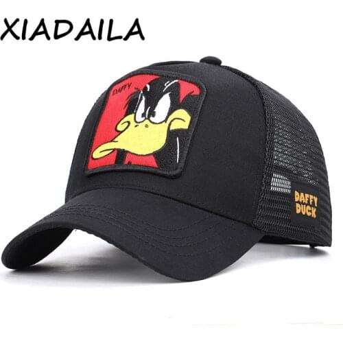 New Animals Donald Duck Embroidery Mens Baseball Cap Women Snapback Hip Hop cap Summer Mesh hat trucker cap Bone gorra dad hat
