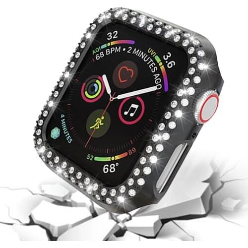 Diamond Bumper Protective Case for Apple Watch Cover Series 6 54321 SE 38MM 42MM For Iwatch 40mm 44mm Smart Bracelet Accessories