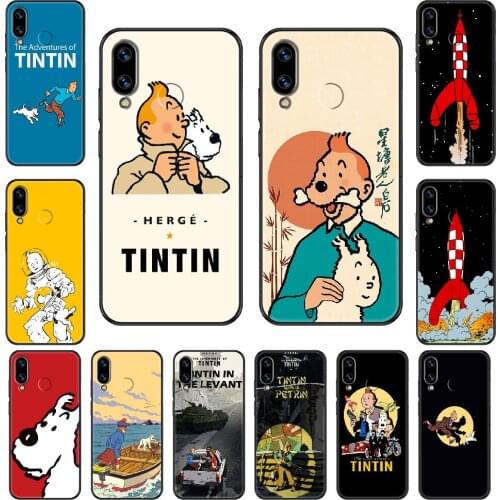 Cartoons The Adventures of Tintins Phone case For Huawei Honor Mate 5 7 8 9 10 20 i A X Lite Pro black tpu cover soft shell