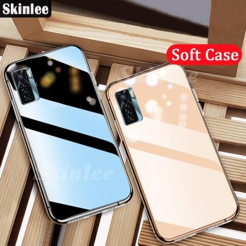 Skinlee 2 pcs Case For Tecno Camon 17P Transparent Clear Water Soft Phone Cover For TECNO Camon 17 Pro Clear Shockproof Cases