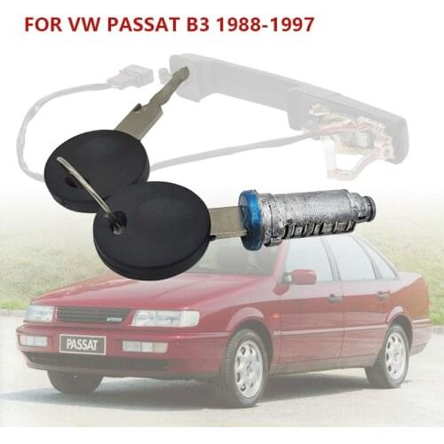 Key Lock Cylinder for VW PASSAT Exterior Front Door Handle Repair Kit Rubber Pad 357837205A 357837205AS 357837206A 357837206AS
