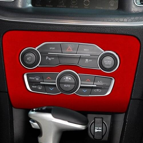 For Dodge Charger 2016-2021 Suede Car Center AC Switch Panel Cover Trim Styling Sticker