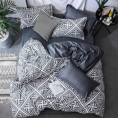 New Modern Geometric Pattern Bedding Set Duvet Cover Set Pillow Case Au Eu Us Twin Queen King Size Bed Seet 3pcs Free Shipping