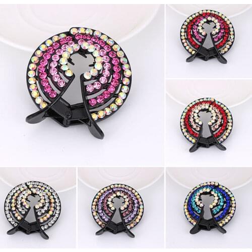 Korean Fashion Crystal Hair Claw For Women Ponytail Holder Ball Head Bun Maker Expanding Hair Clips Hairpins Hair Accessories