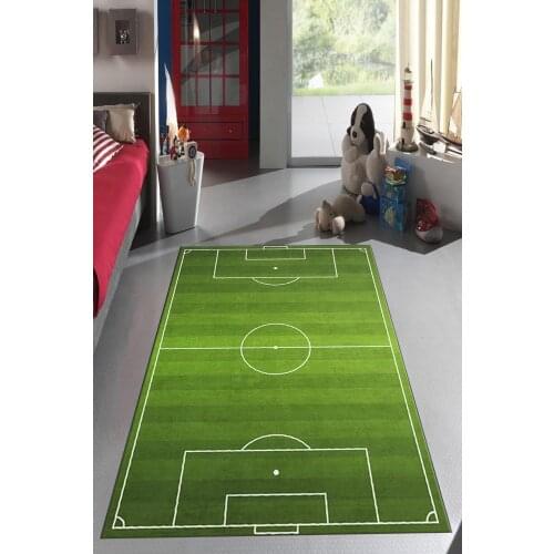 Football Game Carpet for Childrens Room Thin Antibacterial Antiallergic Stain Resistant Floor Covering Mat