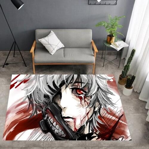 Anime Tokyo Ghoul Floor Big Rug Doormat Square Carpet Bedroom Kitchen Living Room Non-slip Mat For Boy Girls Gifts