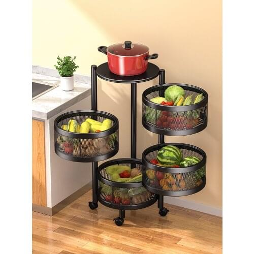 TT Kitchen Vegetable Storage Storage Rack round Floor Multi-Layer Household Rotary Multifunctional All Products