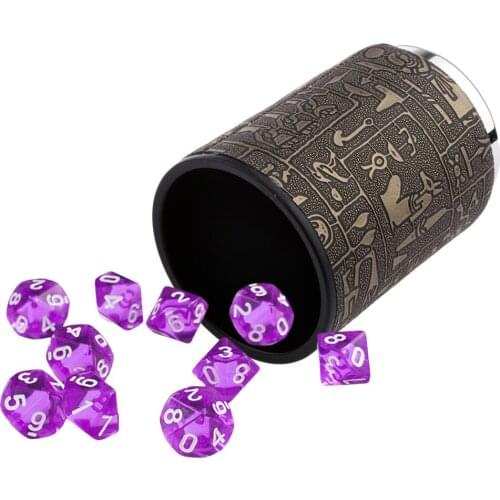 10pcs Ten Sided D10 Polyhedral Dices Dies Cup Shaker For RPG D&D Board Games