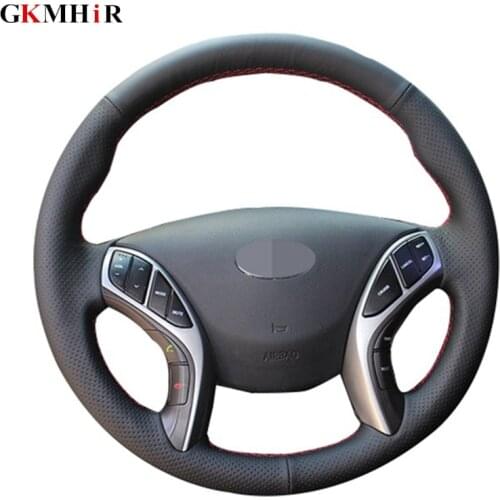 GKMHiR Soft Artificial Leather Car Steering Wheel Cover for Hyundai Elantra 2011-2018 Avante i30 2012-2018