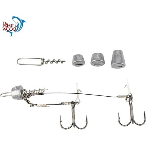 RoseWood 2 Set Multi Depth Binding Screw System Jigs 45mm Assist Soft Baits Hook Lures Pins 5g7g10g15g20g Weight Sinkers Molds